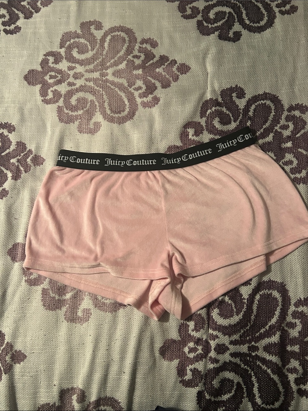 Juicy Couture Baby Pink Lounge Shorts Rhinestone Logo Size M